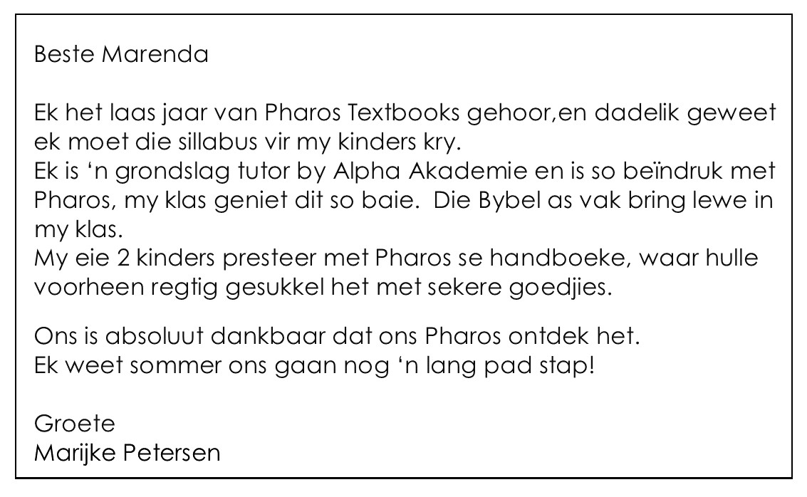Parent review of Pharos Textbooks